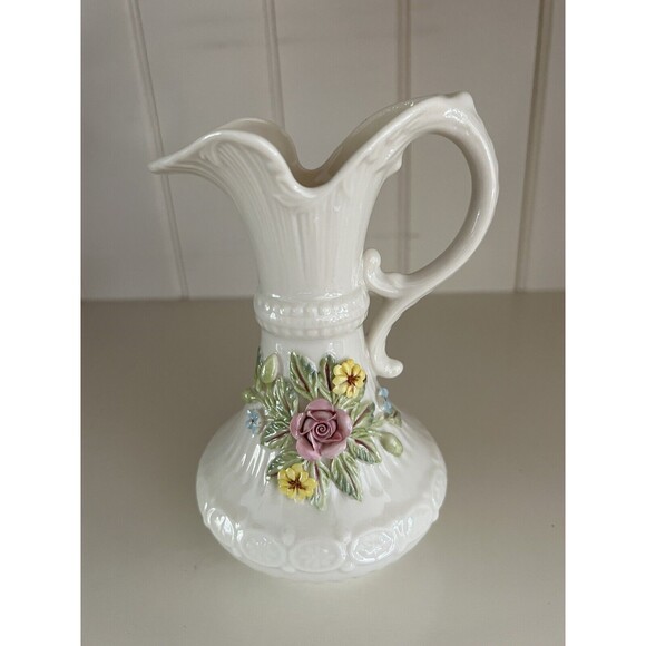 Belleek In Retrospect Aberdeen Floral Mantel Pitcher 2001 - Picture 1 of 4